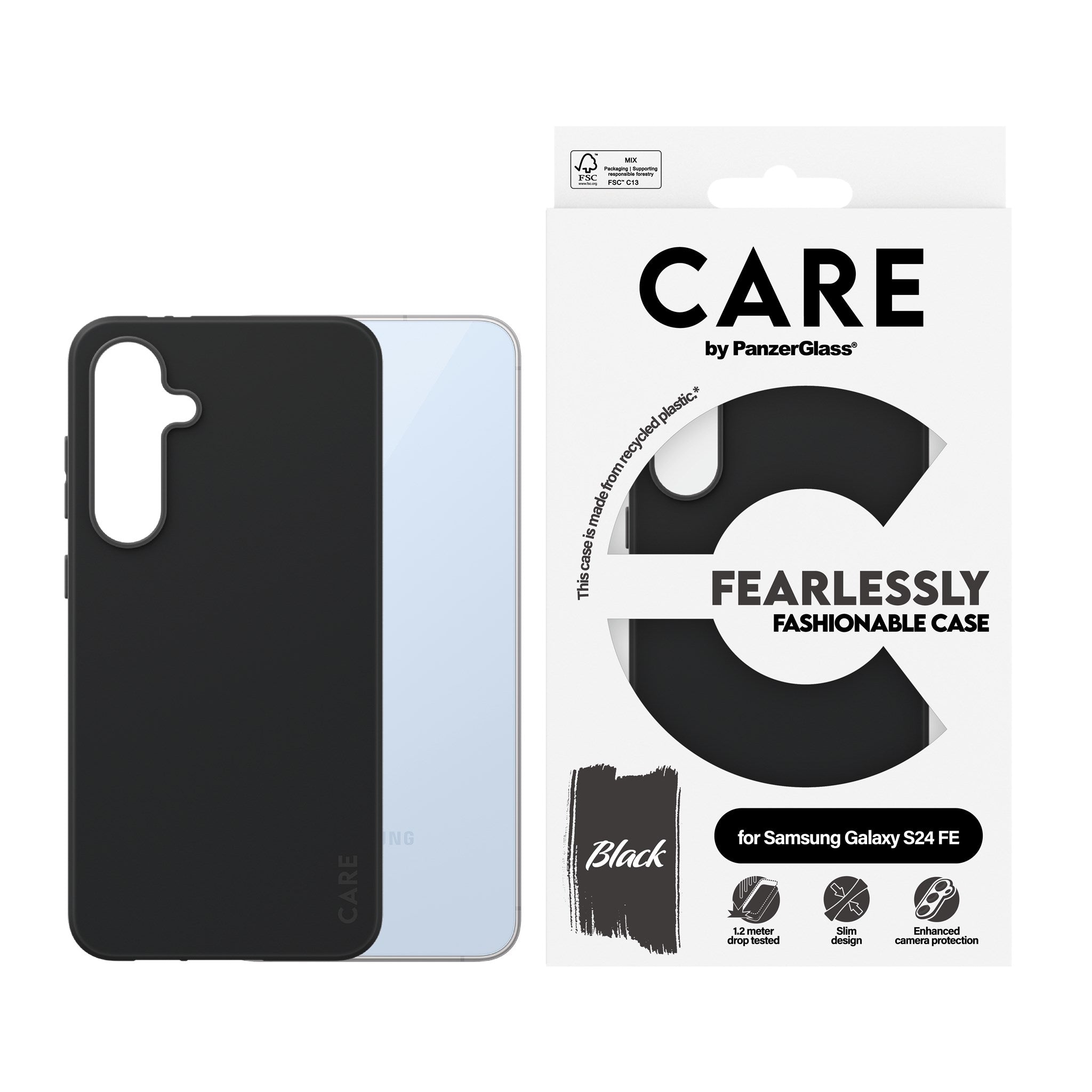CARE by PanzerGlass® Fashionable Case Black Samsung Galaxy S24 FE 5G
